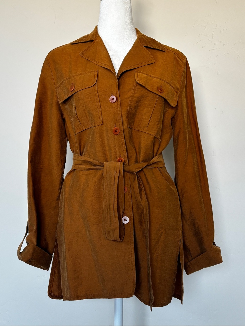 Linda Allard Ellen Tracy Women’s Belted Utility Tunic - Camel